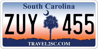 SC license plate ZUY455
