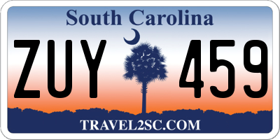 SC license plate ZUY459