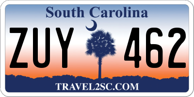SC license plate ZUY462