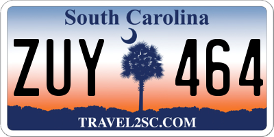 SC license plate ZUY464