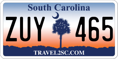 SC license plate ZUY465