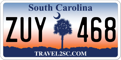 SC license plate ZUY468