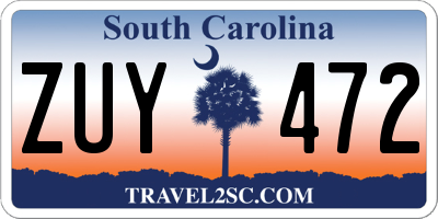 SC license plate ZUY472