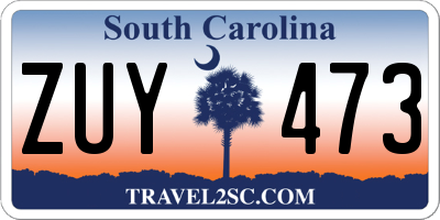 SC license plate ZUY473