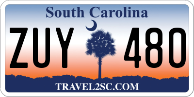 SC license plate ZUY480