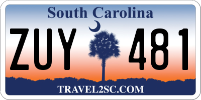SC license plate ZUY481