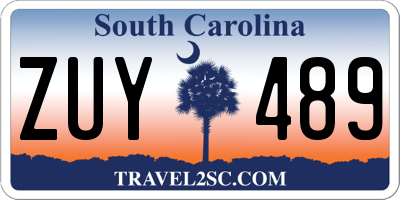 SC license plate ZUY489