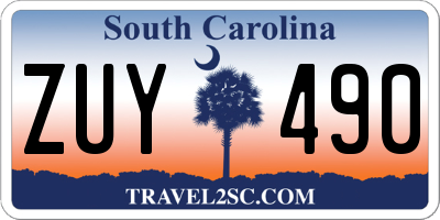 SC license plate ZUY490