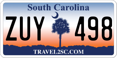 SC license plate ZUY498