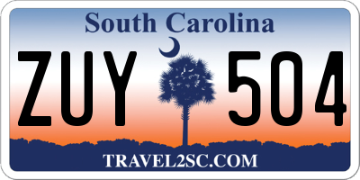 SC license plate ZUY504
