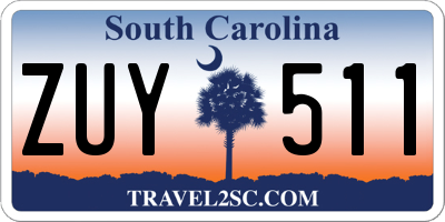 SC license plate ZUY511