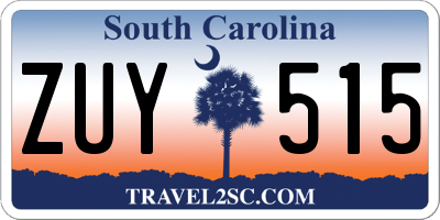 SC license plate ZUY515