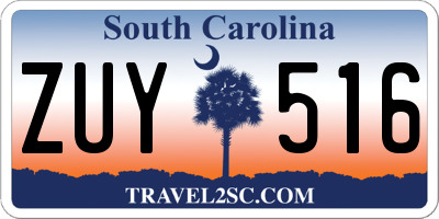 SC license plate ZUY516