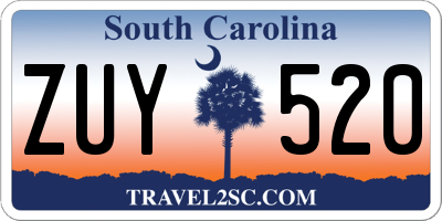SC license plate ZUY520