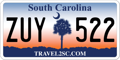 SC license plate ZUY522