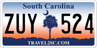 SC license plate ZUY524