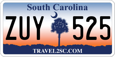 SC license plate ZUY525