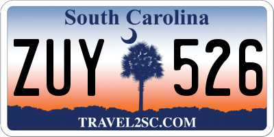 SC license plate ZUY526
