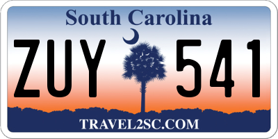 SC license plate ZUY541