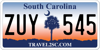 SC license plate ZUY545