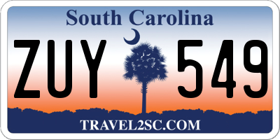 SC license plate ZUY549