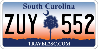 SC license plate ZUY552