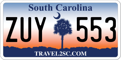 SC license plate ZUY553