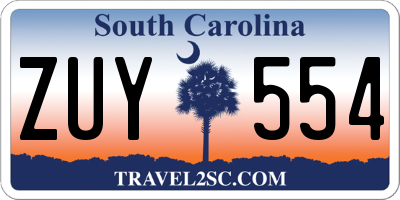 SC license plate ZUY554
