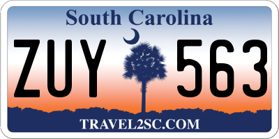 SC license plate ZUY563