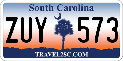 SC license plate ZUY573