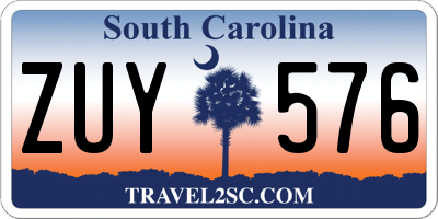 SC license plate ZUY576