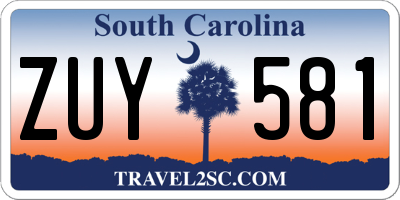 SC license plate ZUY581