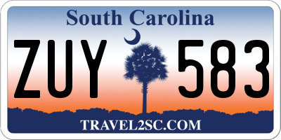 SC license plate ZUY583