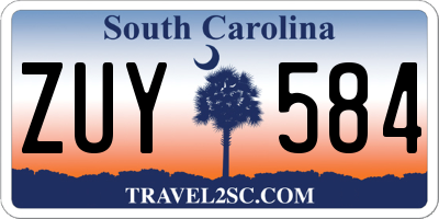SC license plate ZUY584