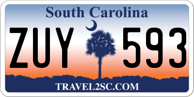 SC license plate ZUY593