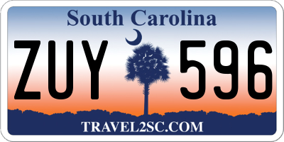 SC license plate ZUY596