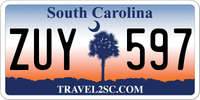 SC license plate ZUY597