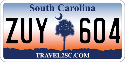 SC license plate ZUY604