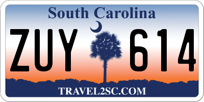 SC license plate ZUY614