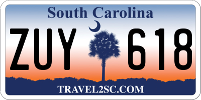 SC license plate ZUY618