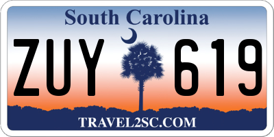 SC license plate ZUY619