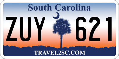 SC license plate ZUY621