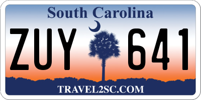 SC license plate ZUY641