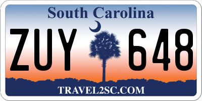 SC license plate ZUY648