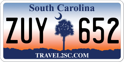 SC license plate ZUY652