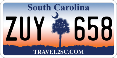SC license plate ZUY658