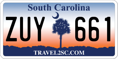 SC license plate ZUY661