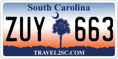 SC license plate ZUY663