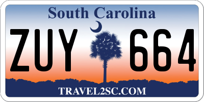 SC license plate ZUY664