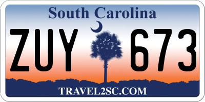 SC license plate ZUY673